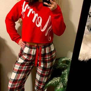 MERRY red cropped sweatshirt